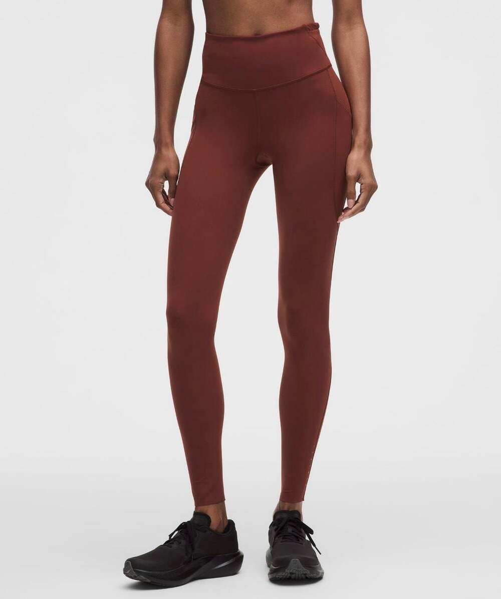 Lululemon Fast and Free HR Tight 25” Pockets Cranberry Charm Size 12 NWT